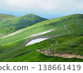 月山及其雪原被清爽的夏日微風吹拂。 138661419