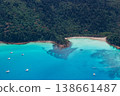Sailboats and a speed boat cruise in turquoise waters, Whitsundays, Australia 138661487