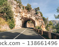 Majorca mountain road with a unique rock tunnel for scenic drives and exploration 138661496