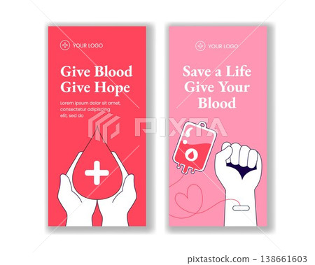 Flat Cartoon Hand Drawn Social Media Vertical Banner Background World Blood Donor Day Flat Cartoon Hand Drawn Social Media Vertical Banner Background World Blood Donor Day 138661603