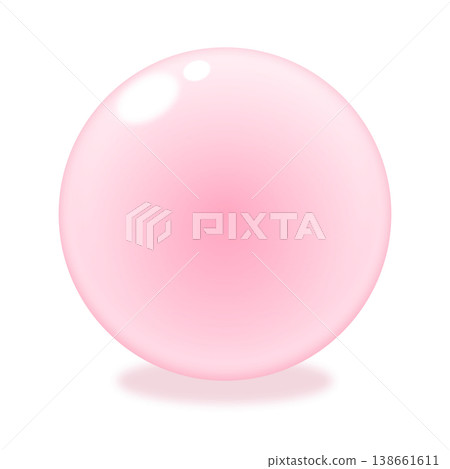 Plump, round material, pink, gel-like, glossy gradient. 138661611