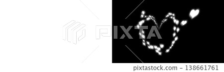 White heart trails, set of transparent and black backgrounds. White heart trails, set of transparent and black backgrounds. 138661761