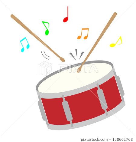 Illustration of a snare drum playing a rhythm Illustration of a snare drum playing a rhythm 138661768
