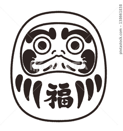 Daruma doll line drawing illustration Daruma doll line drawing illustration 138661838