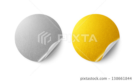 Gold and silver round tack sticker texture Gold and silver round tack sticker texture 138661844