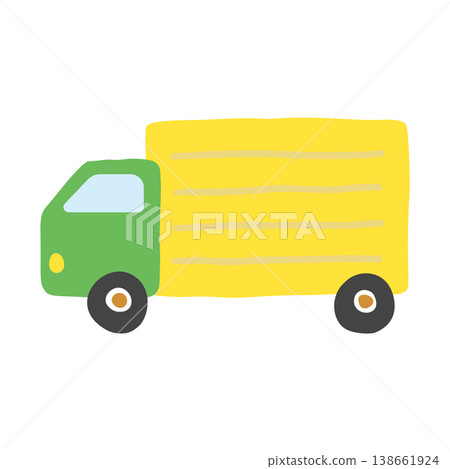 一個簡單的手繪貨車圖標，代表物流和運輸。 138661924
