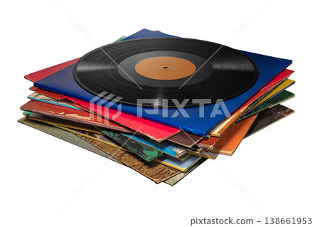 成堆的模擬唱片 138661953