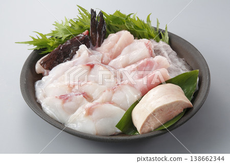 Monkfish fillets and liver for hot pot Monkfish fillets and liver for hot pot 138662344