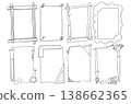 Hand Drawn Doodle Frames Made with School Supplies and Various Objects Vector Illustration eps10 138662365