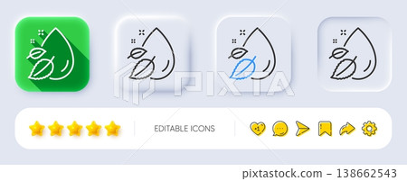 Water drop line icon. Neumorphic, Flat shadow, 3d buttons. Moisture sign. Line water drop icon. Social media icons. Vector Water drop line icon. Neumorphic, Flat shadow, 3d buttons. Moisture sign. Line water drop icon. Social media icons. Vector 138662543