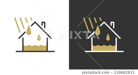 Leaking house icon Leaking house icon 138662631