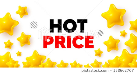 Hot price winner banner with 3d stars. Golden stars banner. Hot Price tag. Special offer Sale sign. Advertising Discounts symbol. Review rate background. Vector Hot price winner banner with 3d stars. Golden stars banner. Hot Price tag. Special offer Sale sign. Advertising Discounts symbol. Review rate background. Vector 138662707