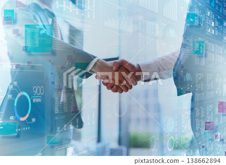 Agreement reached through a handshake between businessmen 138662894