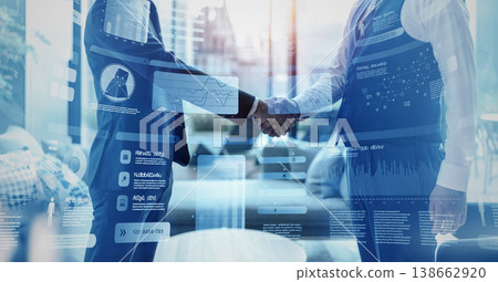 Businessmen agree with a handshake. Businessmen agree with a handshake. 138662920