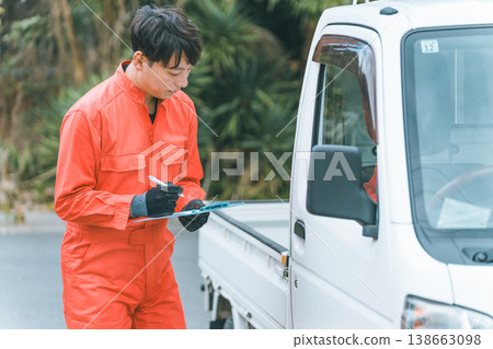 Mini truck and auto mechanic Mini truck and auto mechanic 138663098