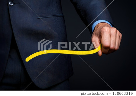 Glowing Business Future Concept with Chaos Theme and Dynamic Yellow Element Glowing Business Future Concept with Chaos Theme and Dynamic Yellow Element 138663319