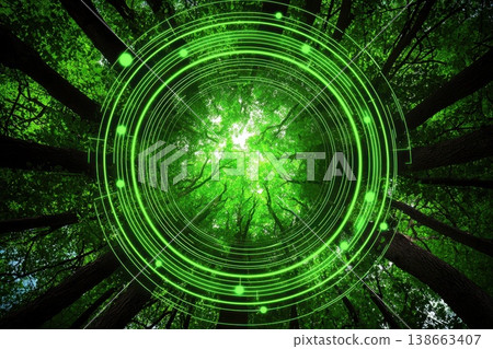 Visually Compelling Environmental Concept with Circular Green Patterns 138663407