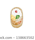 An illustration of a bento box in a bentwood container. 138663502