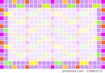 Geometric pattern frame, white space, square, purple, pink, orange, green Geometric pattern frame, white space, square, purple, pink, orange, green 138663533