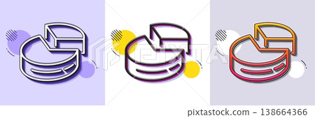 Pie chart line icon. Halftone dotted pattern. Gradient icon with grain shadow. Presentation 3d graph sign. Market analytics symbol. Line pie chart icon. Various designs. Vector Pie chart line icon. Halftone dotted pattern. Gradient icon with grain shadow. Presentation 3d graph sign. Market analytics symbol. Line pie chart icon. Various designs. Vector 138664366