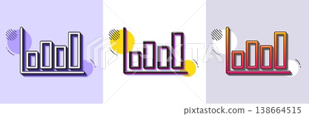 Histogram Column chart line icon. Halftone dotted pattern. Gradient icon with grain shadow. Financial graph sign. Stock exchange symbol. Business investment. Line report diagram icon. Vector Histogram Column chart line icon. Halftone dotted pattern. Gradient icon with grain shadow. Financial graph sign. Stock exchange symbol. Business investment. Line report diagram icon. Vector 138664515