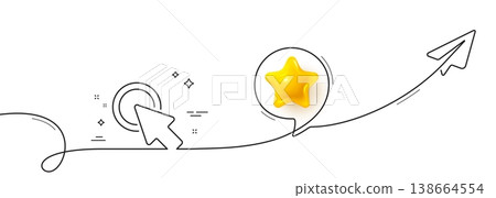 Click here line icon. Continuous line with share plane. Push the button sign. Web cursor symbol. 3d star in speech bubble. Click here single line ribbon. Loop curve pattern. Vector Click here line icon. Continuous line with share plane. Push the button sign. Web cursor symbol. 3d star in speech bubble. Click here single line ribbon. Loop curve pattern. Vector 138664554