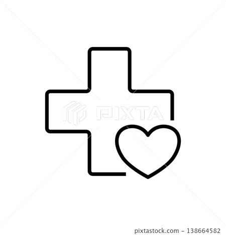 Heart Care Medical Cross Icon 138664582
