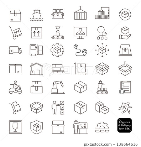 Logistics and Delivery Icon Set Logistics and Delivery Icon Set 138664616