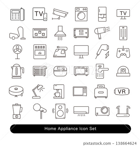 Home appliance and electronics icon set Home appliance and electronics icon set 138664624