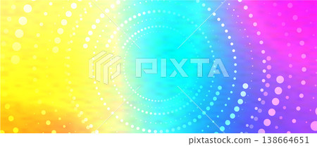 Colorful abstract vector background with white concentric dots over vibrant gradient colors 138664651