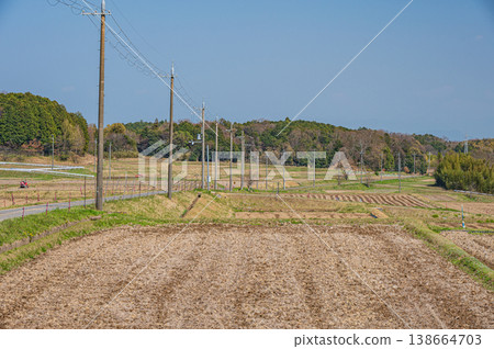 Terraced rice fields in Ogi, Otsu City, Shiga Prefecture Terraced rice fields in Ogi, Otsu City, Shiga Prefecture 138664703