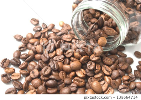 Coffee beans in a glass jar Coffee beans in a glass jar 138664714
