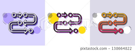 Methodology line icon. Halftone dotted pattern. Gradient icon with grain shadow. Development process sign. Strategy symbol. Line methodology icon. Various designs. Vector 138664822