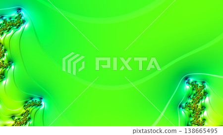 A vibrant abstract background featuring bright green hues and intricate fractal patterns. This modern digital art piece offers a dynamic and energetic visual texture, perfect for contemporary designs A vibrant abstract background featuring bright green hues and intricate fractal patterns. This modern digital art piece offers a dynamic and energetic visual texture, perfect for contemporary designs 138665495