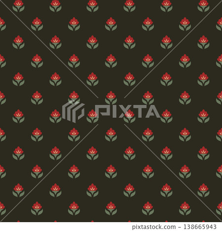 Dark Ditsy Botanical Floral Print Dark Ditsy Botanical Floral Print 138665943