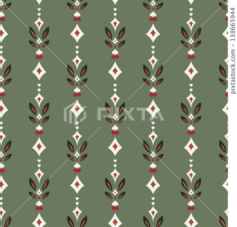 Olive Geometric Dotted Diamond Stripe Olive Geometric Dotted Diamond Stripe 138665944