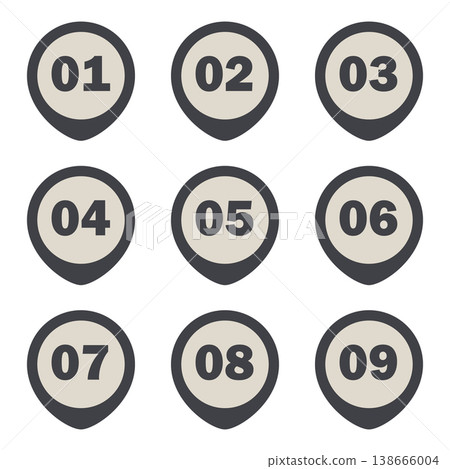 Illustration materials: points, notebooks, flyers, numbers, sticky notes, attention, caution, important 138666004