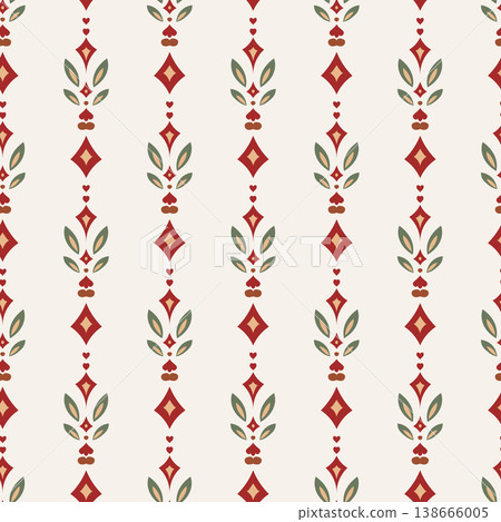 Light Geometric Dotted Diamond Stripe 138666005