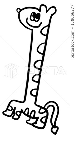 Hand drawn giraffe outline for colouring book, wild animal, zoo, souvenir shop, cartoon characters, comic, mascot, cute patch, shirt print, sticker, plush toy, kid doll, trip, travel, vacation, forest Hand drawn giraffe outline for colouring book, wild animal, zoo, souvenir shop, cartoon characters, comic, mascot, cute patch, shirt print, sticker, plush toy, kid doll, trip, travel, vacation, forest 138666277