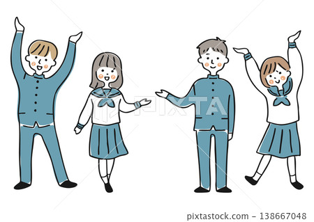 一男一女用手引導，另一男一女雙臂伸直向上指──第一組 138667048
