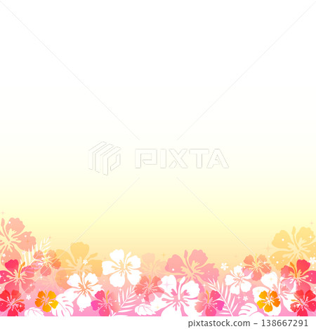 Cute hibiscus frame 2_square Cute hibiscus frame 2_square 138667291