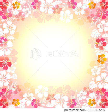 Cute hibiscus frame 4_square Cute hibiscus frame 4_square 138667297