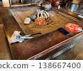 A quintessential scene of old Japan. The aroma of river fish slowly grilled over a hearth creates a heartwarming and peaceful moment. 138667400