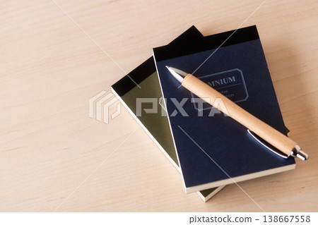 Memo pad and ballpoint pen 138667558