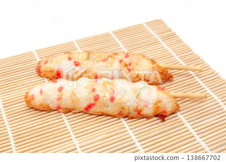 薩摩蜜柑烤串佐醃漬薑 [白色背景，摳圖] 138667702