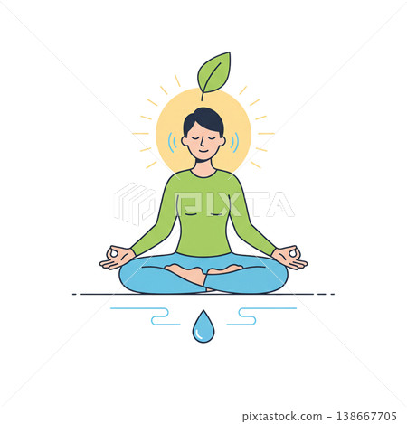 健康和心理健康的扁平化插圖 138667705