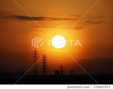 The sun setting over the Kanto Mountains 138667825