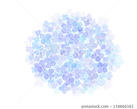 Watercolor blue and purple hydrangeas. Suitable as a backdrop for the rainy season, Mother's Day, Father's Day, or weddings. 138668161