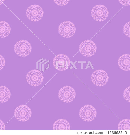 Purple seamless pattern with pink floral mandala circles 138668243