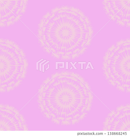 Pink floral circle seamless pattern on purple background Pink floral circle seamless pattern on purple background 138668245